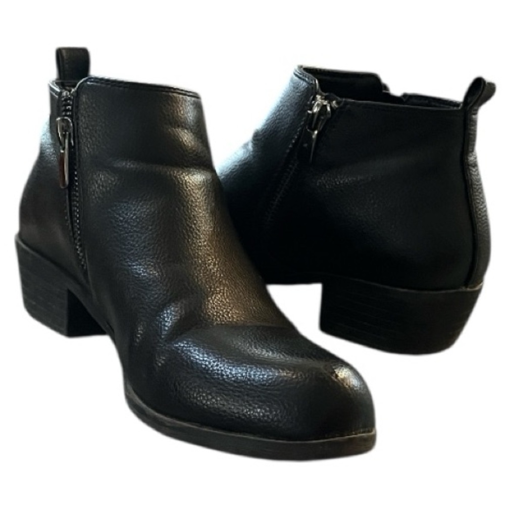 JESSICA CLINE BREE DOUBLE ZIP ANKLE BOOTIES BLACK SIZE 7M